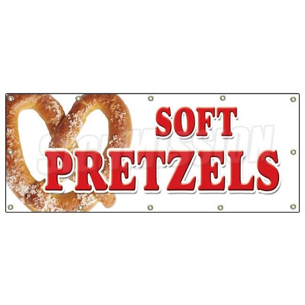 SOFT PRETZELS BANNER SIGN pretzel stand cart signs hot fresh